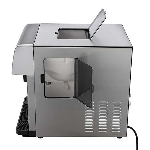 Countertop Ice Maker Dispenser, 2-in-1 Portable Ice Water Maker Stainless Steel Dual Function Self-Cleaning Touch Visual Window Screen Ice Makers with Water Dispenser for Home Kitchen Office