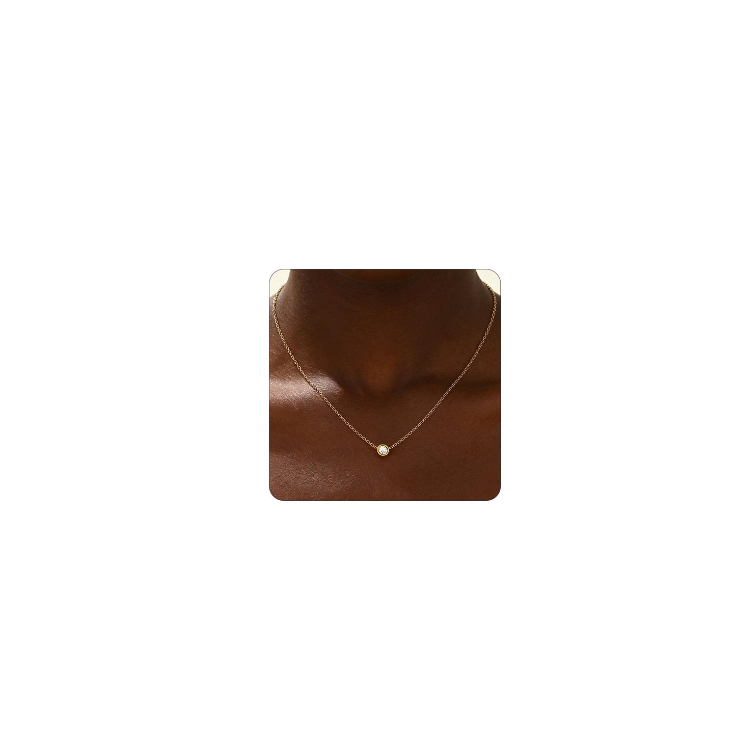 Jewigo Cubic Zirconia Necklaces for Women 18K Gold Plated Tear drop Necklace Dainty Layered CZ Lariat Diamond Necklace