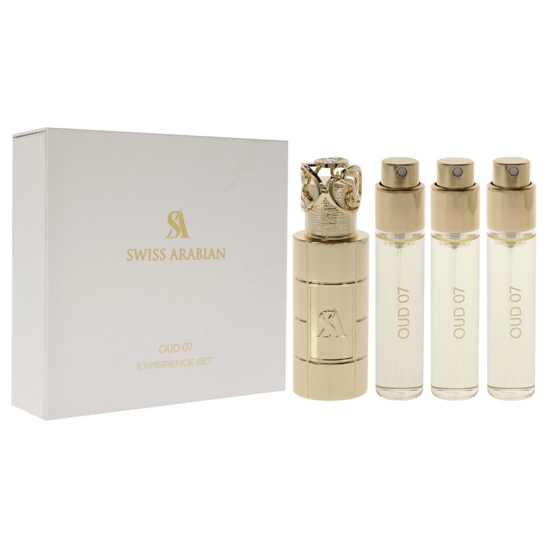 SWISS ARABIAN Oud 07 Giftset - Arabian Perfumes for Women and Men - Long Lasting Perfume - Floral, Spicy, Vanilla Perfume - 3 Bottles with Case - 4 pc