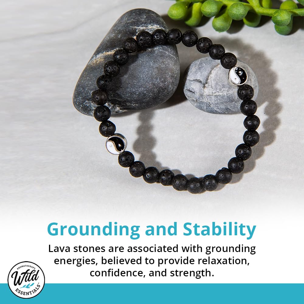 Wild Essentials 7 Chakras Lava Stone Essential Oil Diffuser Bracelet, Adjustable, Aromatherapy Womens Jewelry Gift Set