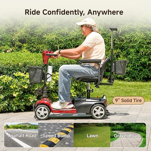 iScooter X02 Pro Mobility Scooter, 20Miles Long Range 4 Wheels Electric Mobility Scooter for Seniors & Adults, Electric Wheelchair 300lbs with Removable Battery, Dual Baskets, Crutch Holder, USB Port