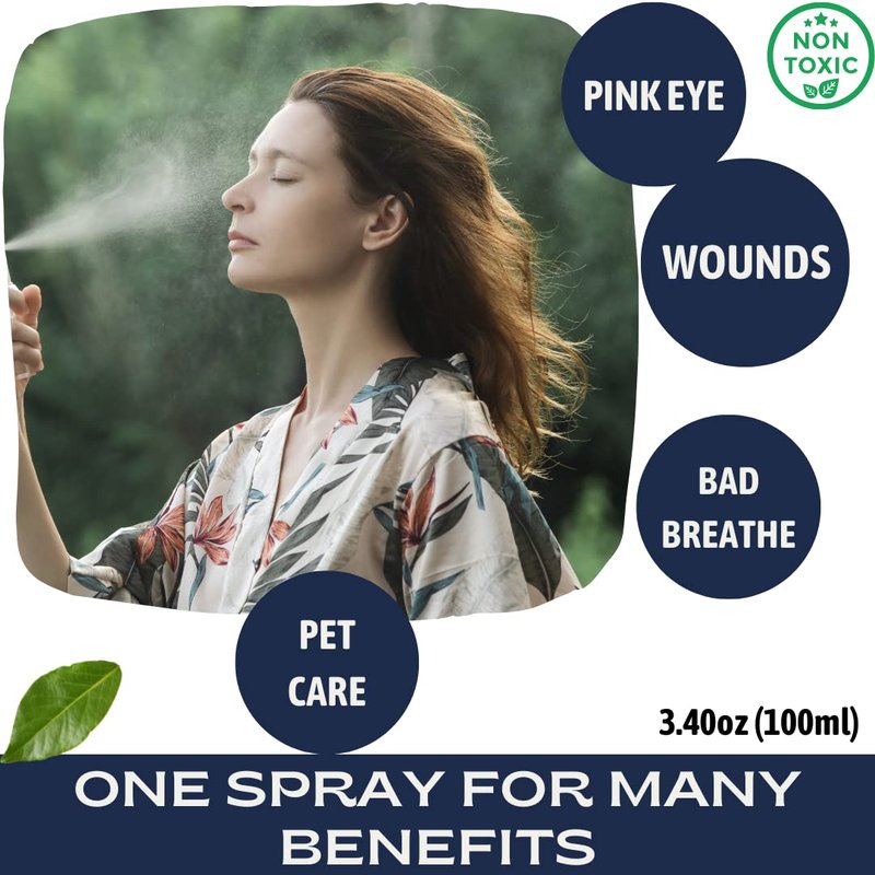 Immu-nat Reboot Colloidal Silver Refreshing Spray - 20PPM - All Skin Types - Vegan Revitalizing Mist - Cooling, Soothing & Hydrating - Faster Healing - Elegant Glass Bottle - 3.4oz
