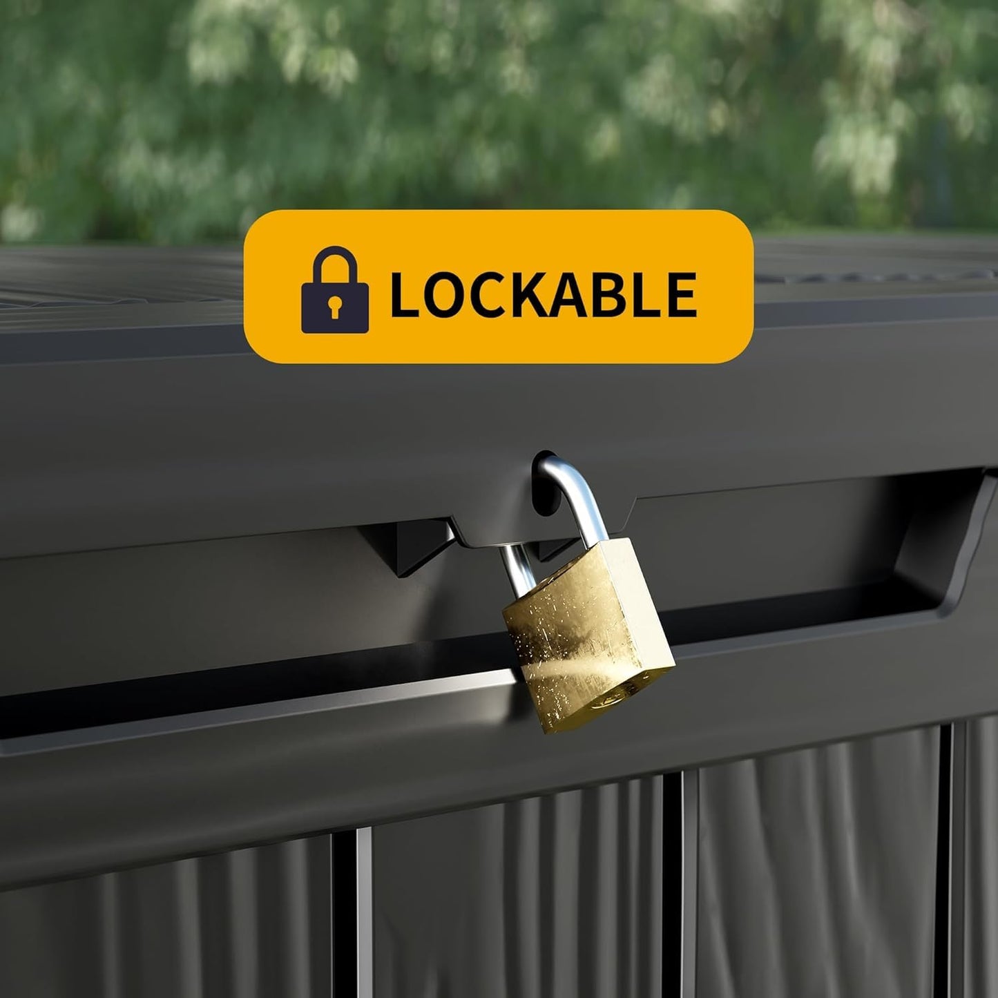 Outdoor Storage Box, 320 Gallon Lockable Resin Deck Box Large Waterproof, Patio Storage Bin for Furniture Cushion, Garden Tools and Pool Accessories, UV-Resistant Bench Cabinet for Outside, Black