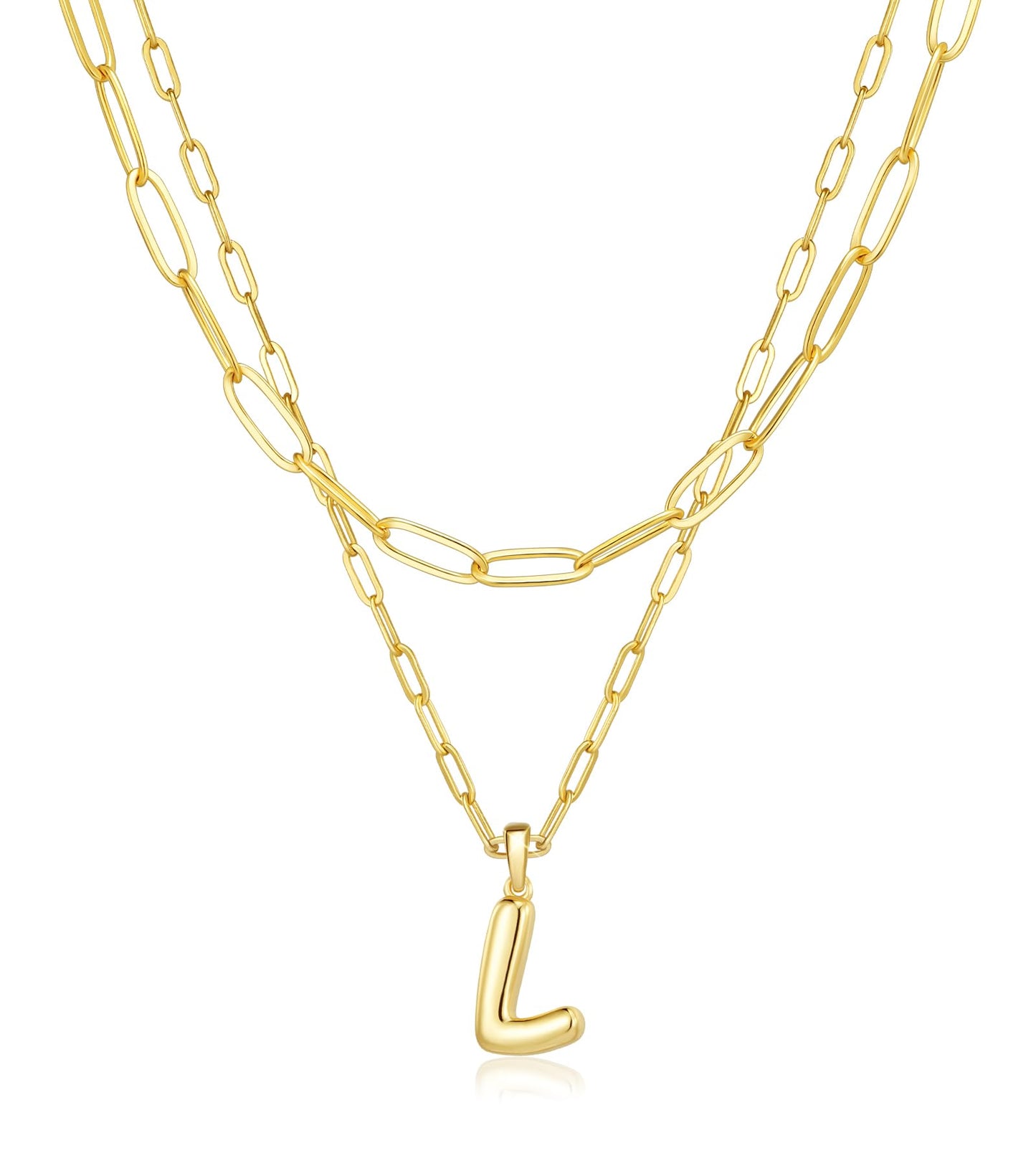 adoyi Gold Heart Initial Necklaces for Women Hers Dainty 14K Gold Plated Heart Layered Letter L Pendant Necklace Stack Jewelry Birthday Valentines Gifts for Women Mom and Wife