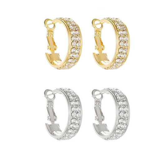 2 Pairs Halolux Lymphvity Germanium Earrings, Halolux Lymphvity Drainage Cubic Zirconia Earrings Lymphati Activity Hoop Earrings for Women Lymphvity Therapy Earring Jewelry (Gold+Silver)