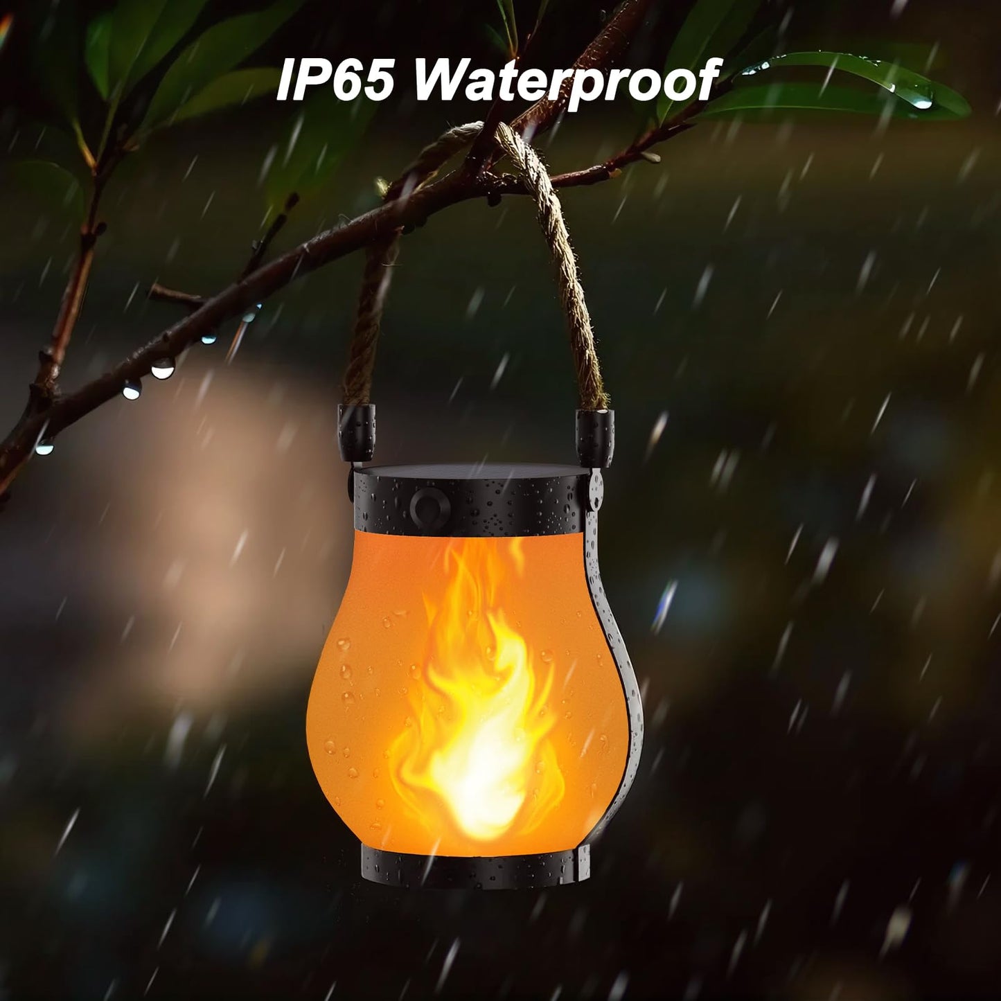 Hompavo Gen2 Solar Lanterns Outdoor with Ultra-Real Flame, Dual Charging (USB/Solar) & 2 Mode - Waterproof Decorative Hanging/Table Lights for Yard Patio Garden Birthday Mothers Day Gifts for Women, 2