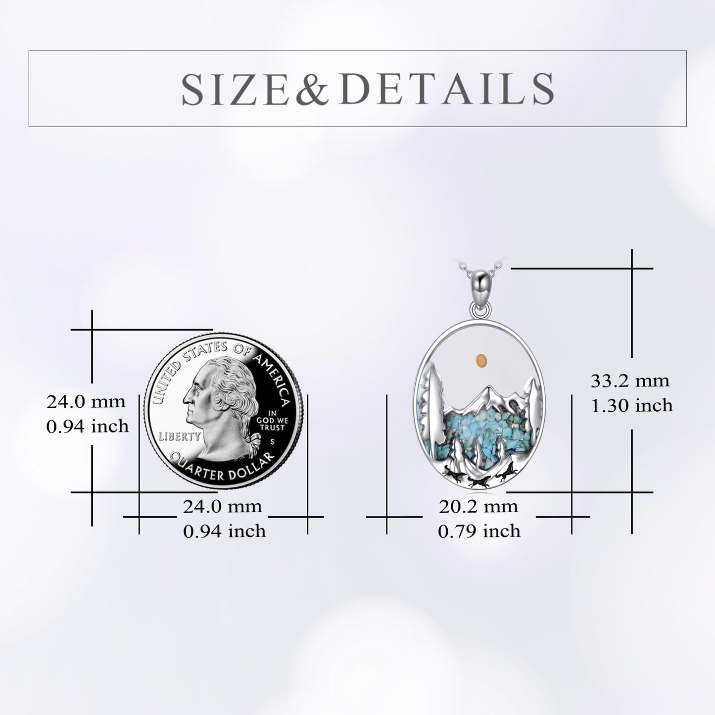 YFN Snowy Mountain Necklace for Women Sterling Silver Nature Necklace Jewelry Gift for Skiers, Hikers, Campers, Climbers and Nature Lovers
