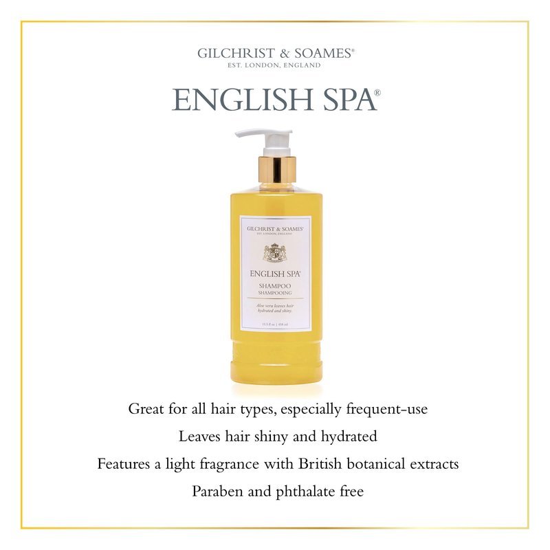 Gilchrist & Soames English Spa Shampoo - 15.5oz - Citrus and Herbal Notes, All Hair Types, Zero Parabens, Sulfates, and Phthalates