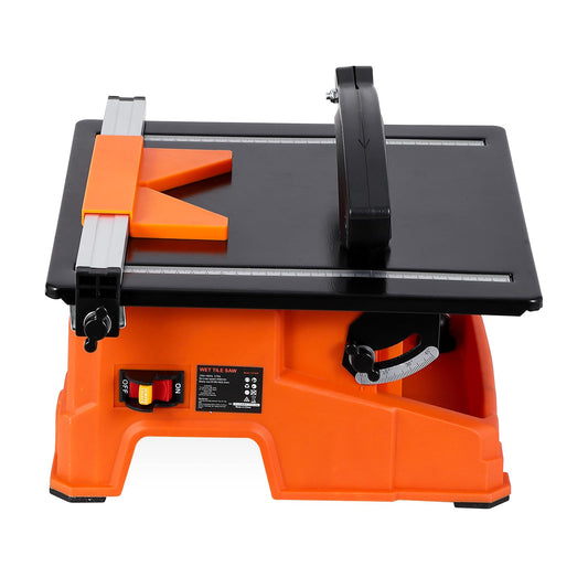 7 inch Wet Tile Saw, 6500 RPM & Pure Copper Motor, Bevel cuts tile from 0 to 45, Tile Cutter Wet Saw with Water Reservoir for Cutting Tiles and Stones, for DIY Enthusiasts