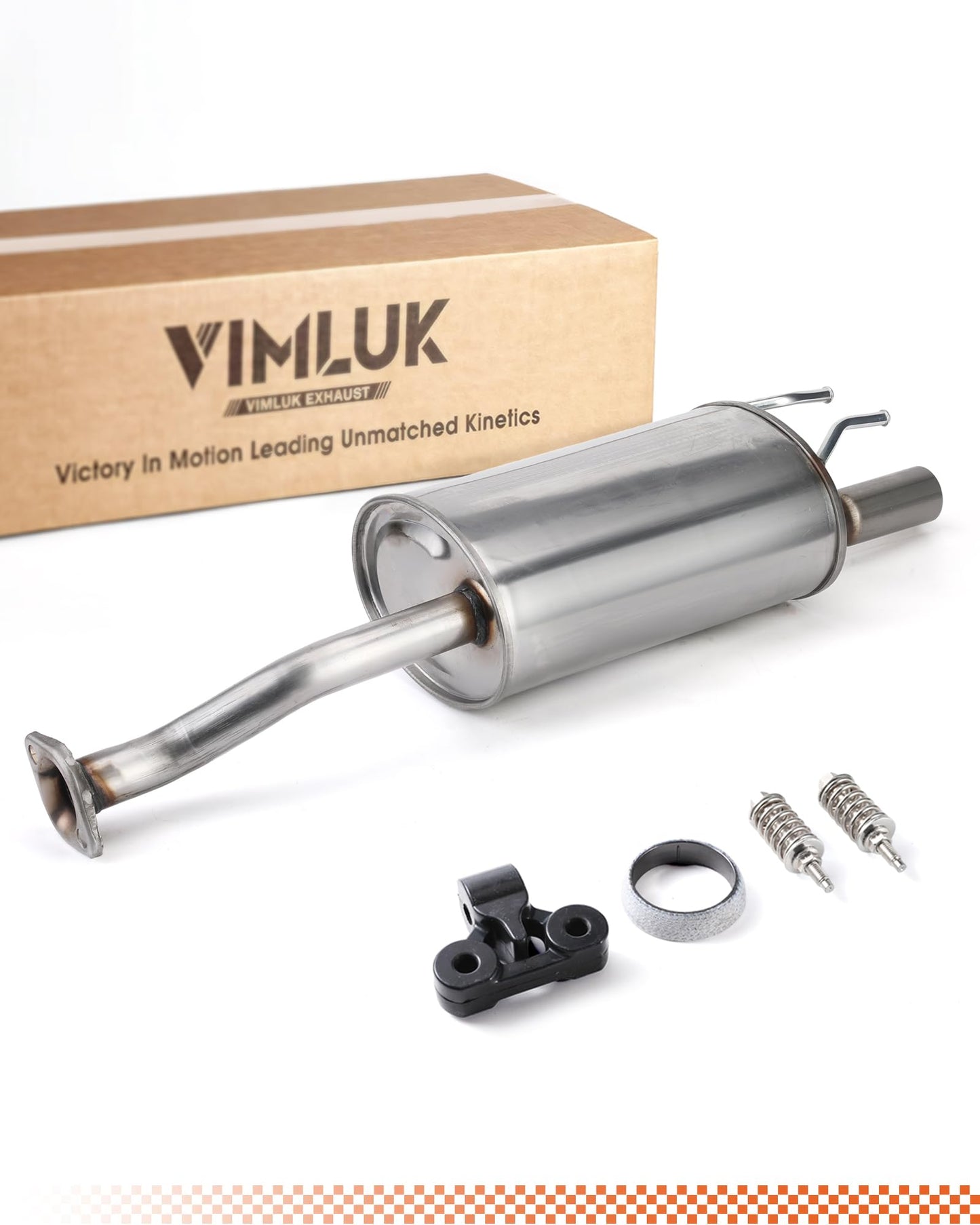 VIMLUK 409 Stainless Steel Rear Exhaust Muffler Compatible for 2006-2011 Honda Civic 1.8L and 2006-2011 Honda Civic Hybrid Sedan 1.3L-Including Gasket and Bolt kit Part Number:18307-SNA-A01(VK-HC01)