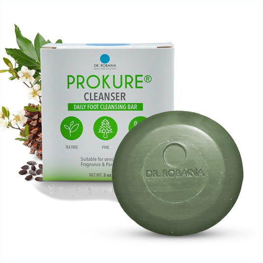 PROKURE Foot Cleanser Bar for Dry, Cracked Feet – Exfoliates & Softens Calluses with Tea Tree Oil, Urea, Aloe Vera & Camphor | Hydrating, Paraben-Free, Dermatologist-Tested | Made in USA | 3 oz