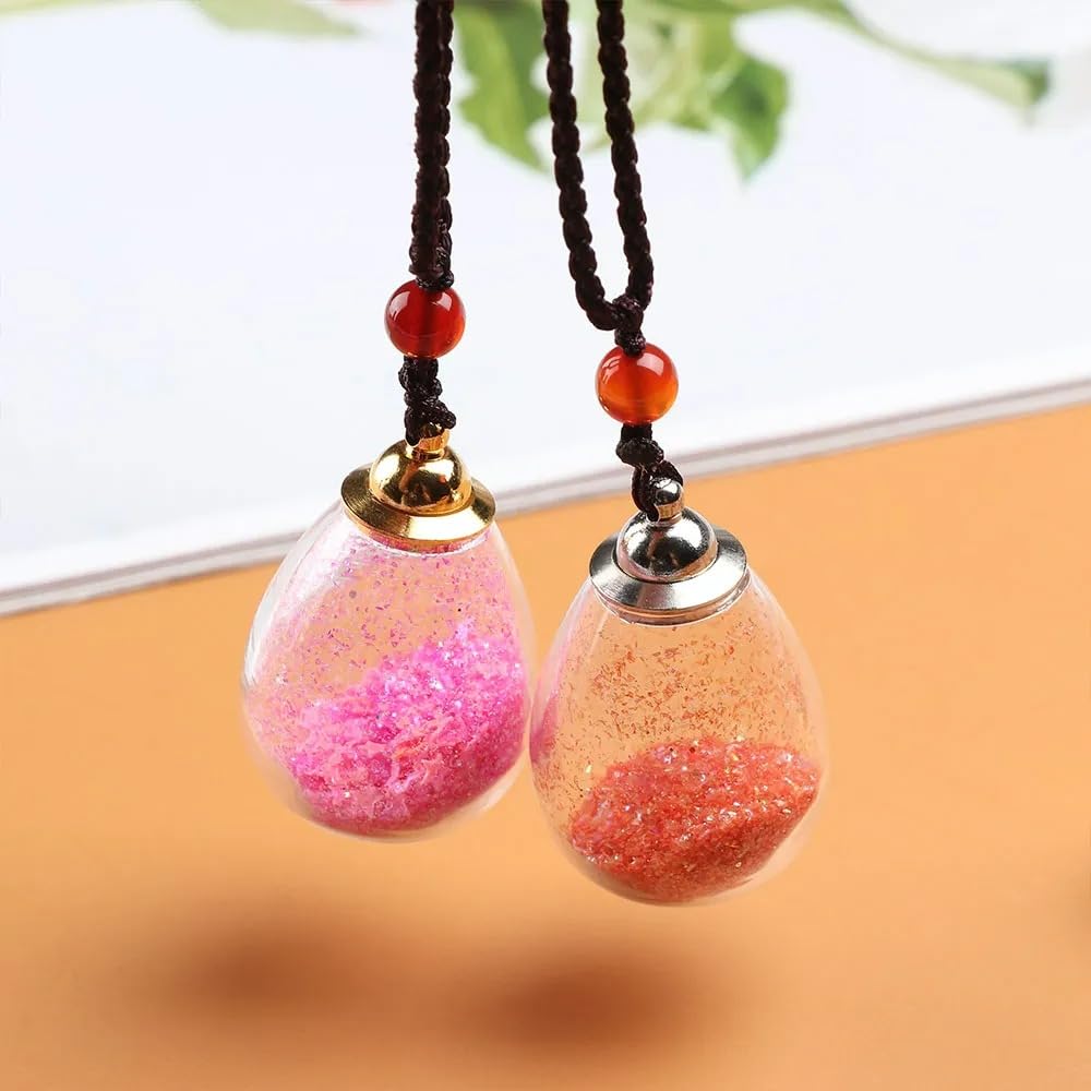 925 Sterling Silver Blood Vial Necklace For Women and Men - Glass Vial Pendant Necklace Perfume Bottle Necklace - Water Container Vial Jar Necklaces For Liquid Oil Diffuser Vial Jewelry