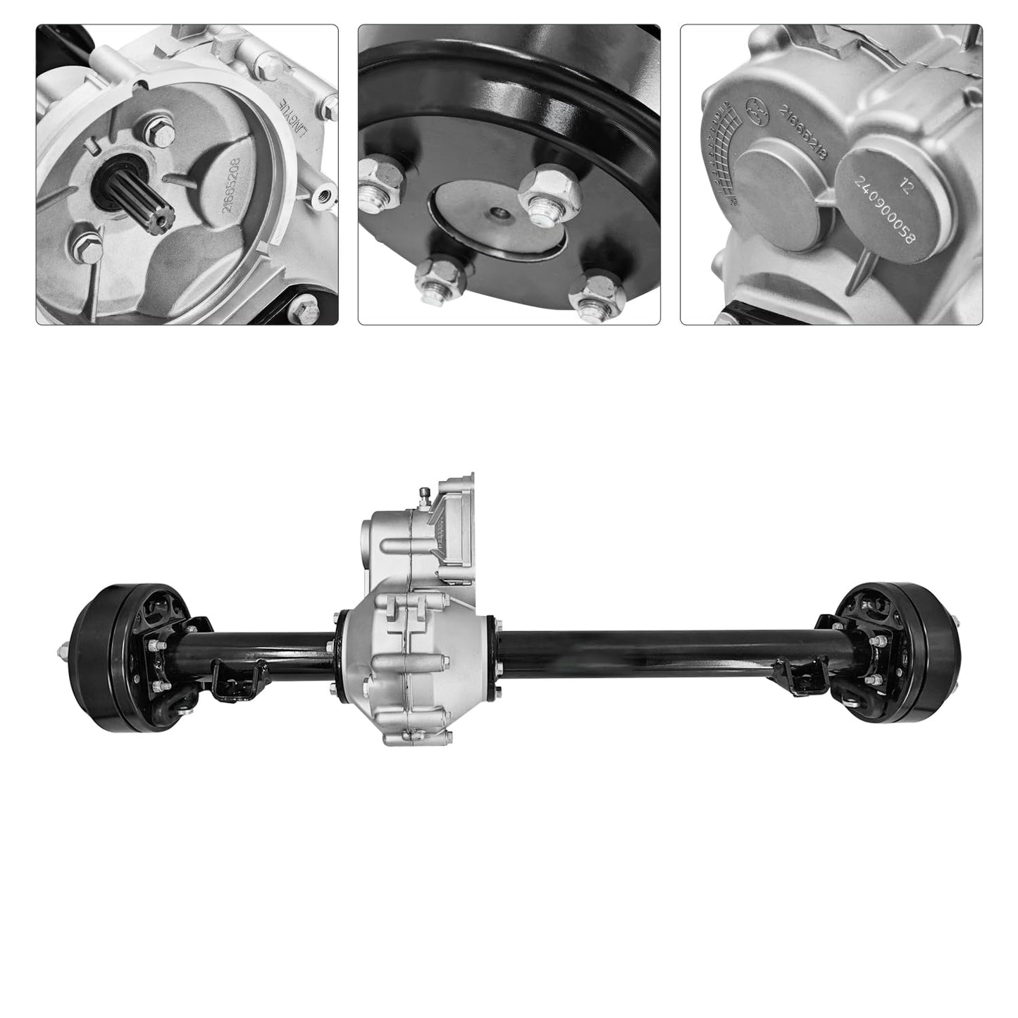 1027717-01 Rear Axle Assembly with Brake Drum 10 Teeth for 1998-Up Club Car DS for 2004-Up Club Car Precedent Electric with Graziano Transaxle Replace# 102771701