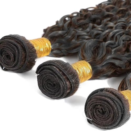 Giginger Bundles Human Hair P4/GREY 20 22 24 inch Deep Wave Human Hair Bundles Highlight Chocolate Grey Unprocessed Quick Weave Soft Sewn In Hair Extensions for Black Women