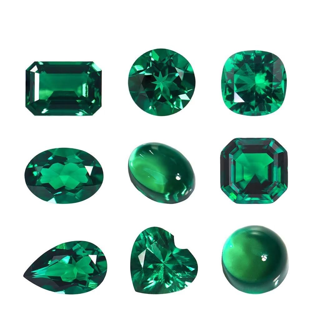 1PCS 6.5 * 6.5mm Heart Laboratory Cultivates Zambian Emerald about 1CT