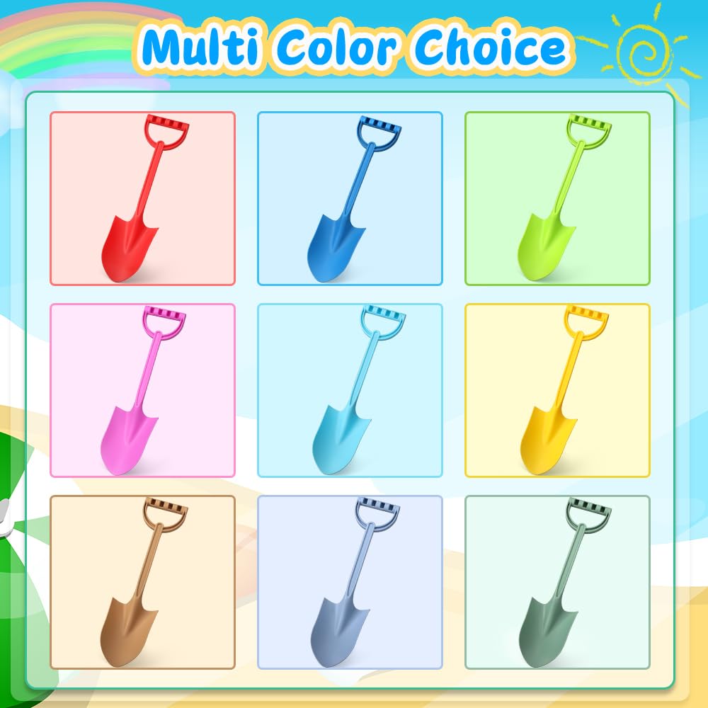 Heavy Duty 16" Thick Beach Sand Toy Shovels for Kids Adults, Jumbo Scooping Spade Toys Kit Gear Water Pool Gardening Digging Sandbox Toy Garden Tool Complete Gift Set for Boys Girls Green Blue Red