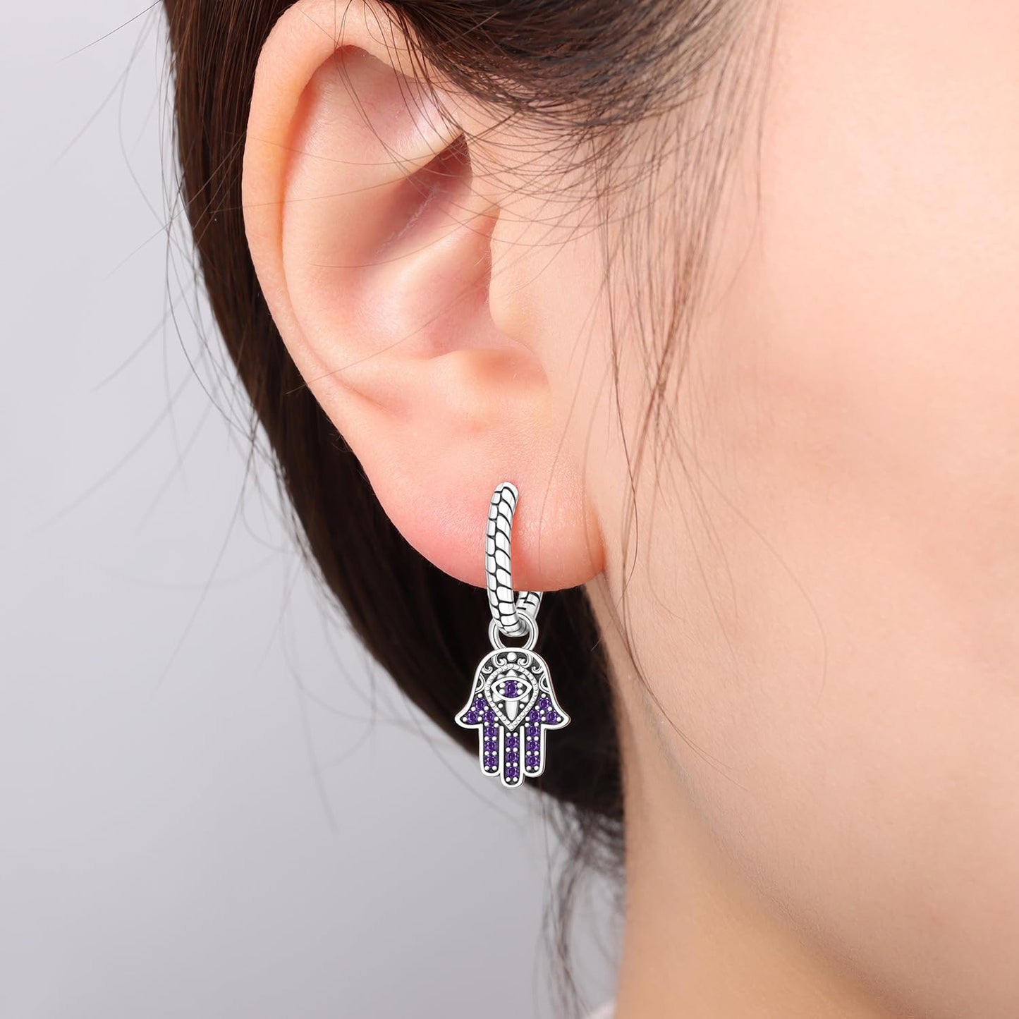 Cycuff 925 Sterling Silver Hoop Earrings Colorful Cubic Zirconia Jewelry Drop Earrings for Women Set Earring Presents for Her