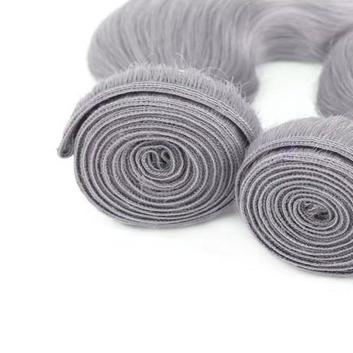 Giginger Sliver Grey Human Hair Bundles 14 16 18 inch Body Wave Human Hair Bundles Sliver Grey 100% Unprocessed Raw Quick Weave Hair for Black Women