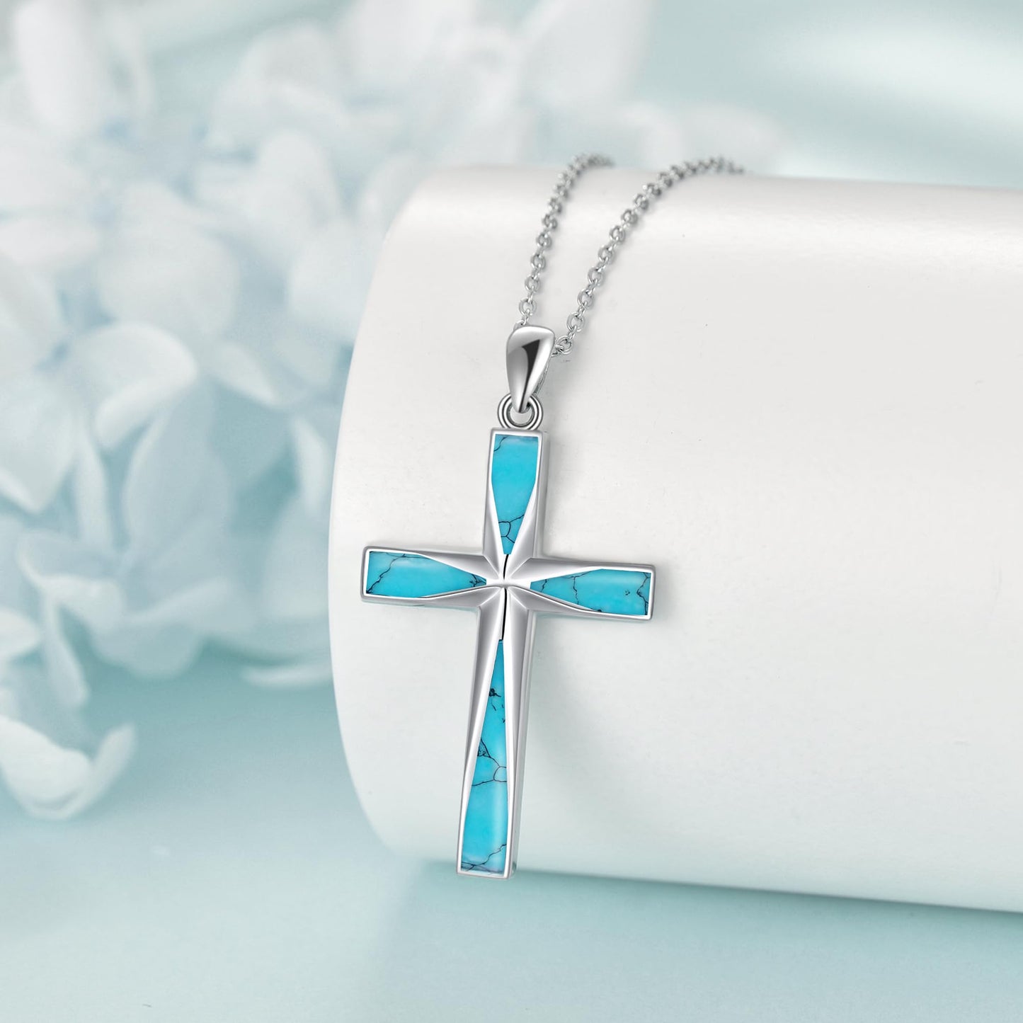 ONEFINITY Religious Cross Pendant Necklace Sterling Silver Origami Cross Pendant Gifts for Women Men Jewelry