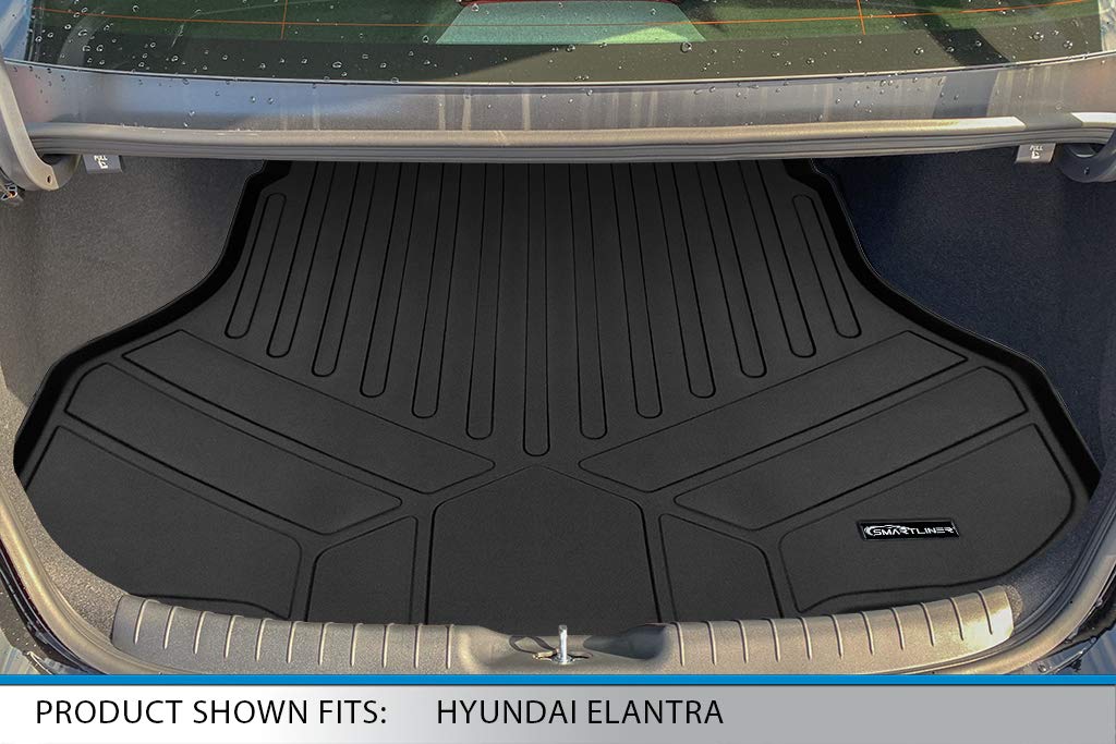 SMARTLINER Custom Fit All Weather 2 Row Floor Mats and Cargo Liner Set Compatible with 2021-2025 Hyundai Elantra