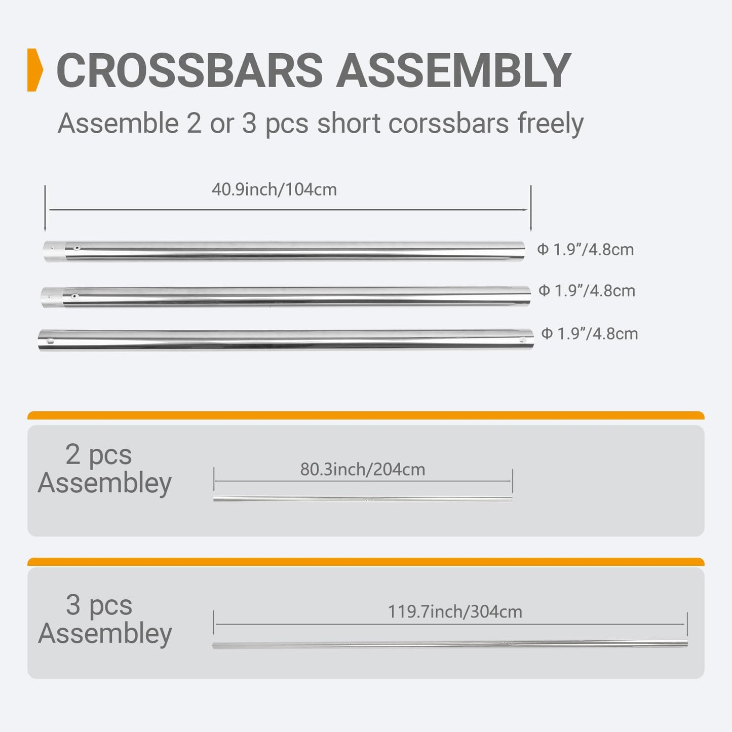 TENBEST Photography Backdrop Roller Support System, 3 Rollers with Metal Chains, 120-inch Stainless Steel Crossbars, Wall/Celing/Light Stand Backdrop Mount, Background Support