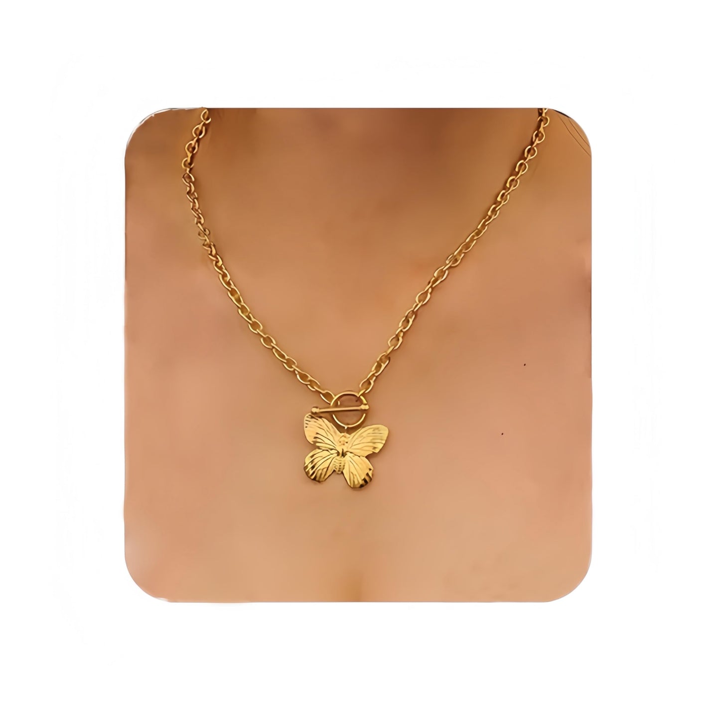 Seamido Dainty Gold Necklace for Women Non Tarnish, 18k Gold Plated Waterproof Necklace Charm Summer Beach Pendant Choker with Butterfly Pearl Sea Star, Trendy Elegant Jewelry for Her