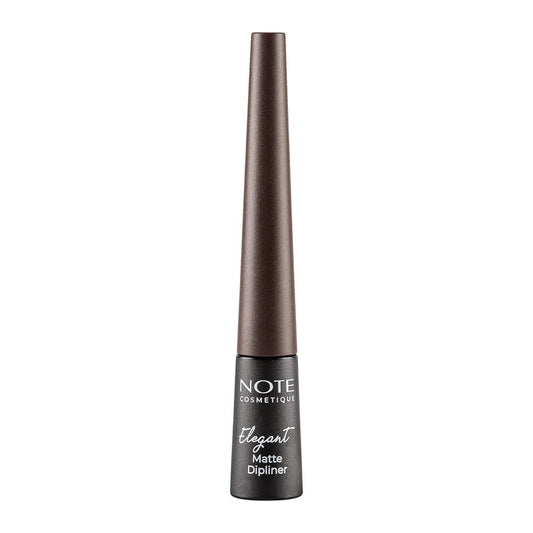 NOTE Cosmetique Elegant Matte Dipliner - Smudgeproof Liquid Eyeliner with Felt Tip - Waterproof Eyeliner - 02 Coffe Brown - 0.085 oz