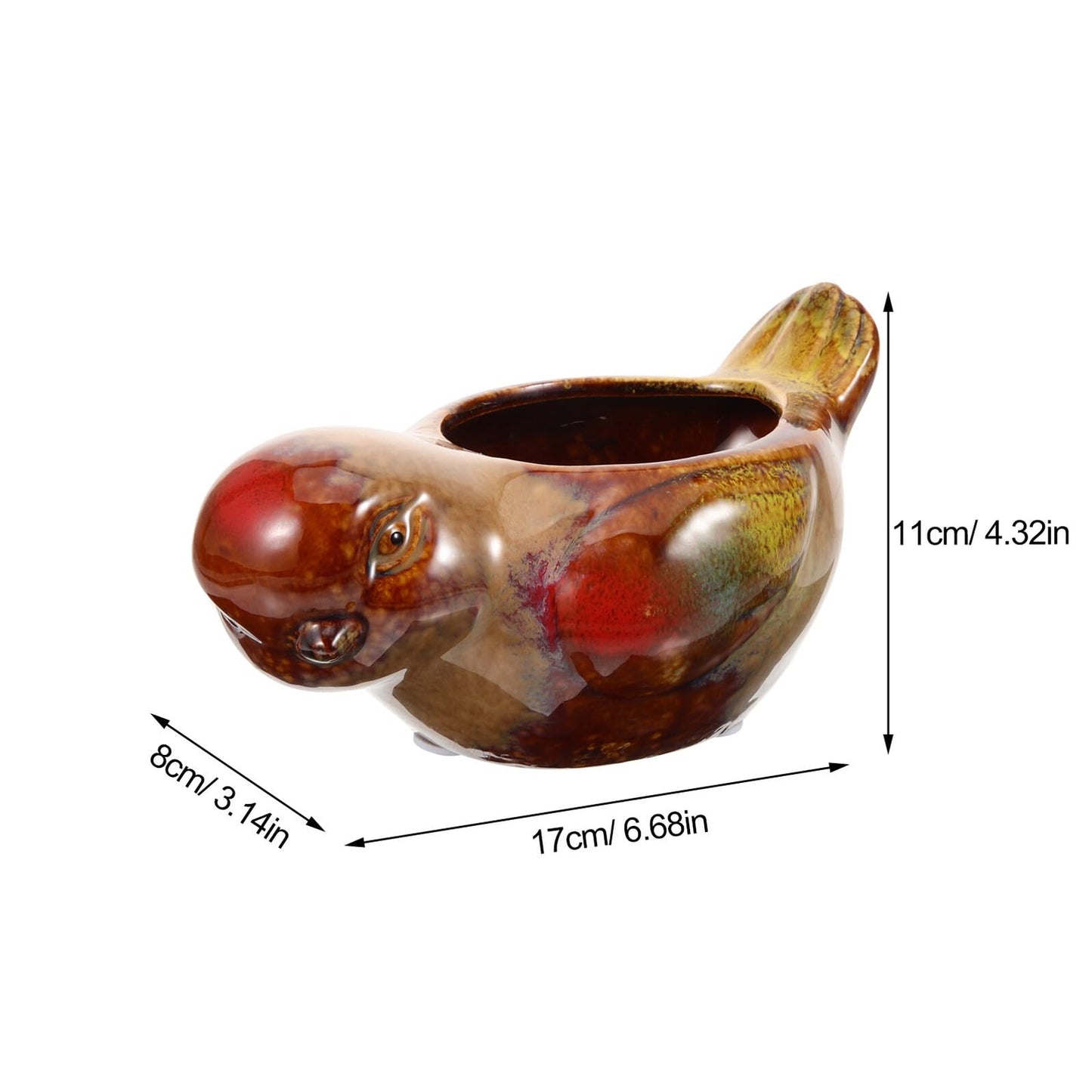 ARTIBETTER Ceramic Succulent Planter Pot Bird Design Small Flower Pot for Indoor Desktop Gardening for Succulents and Cacti