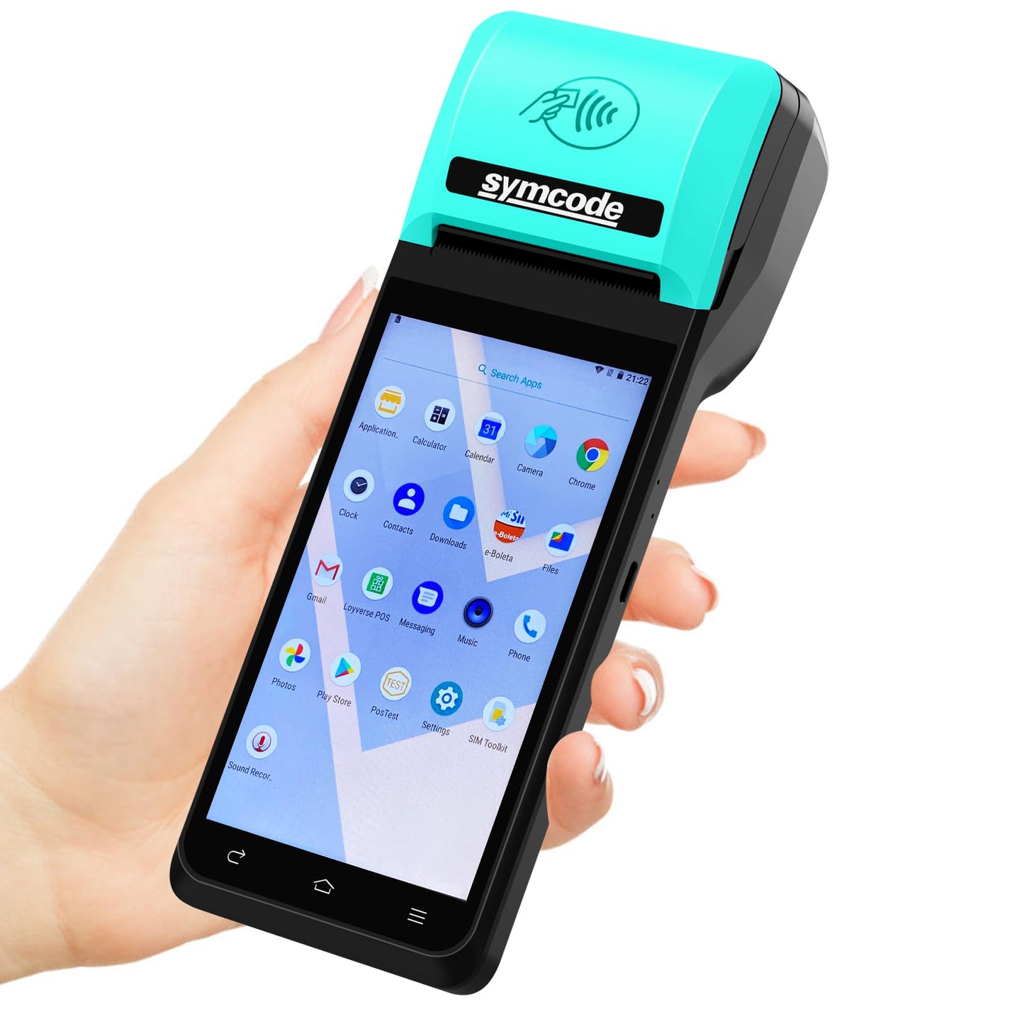 POS PDA Thermal Receipt Printer Handheld Printer Mobile POS Machine 5.5" Touch Screen 58mm Thermal Printer Android 12 Support 4G:FDD-LTE,TD-LTE 3G: WCDMA 2G: GSM,GPRS Hot spot 3GB Ram +16GB ROM&NFC