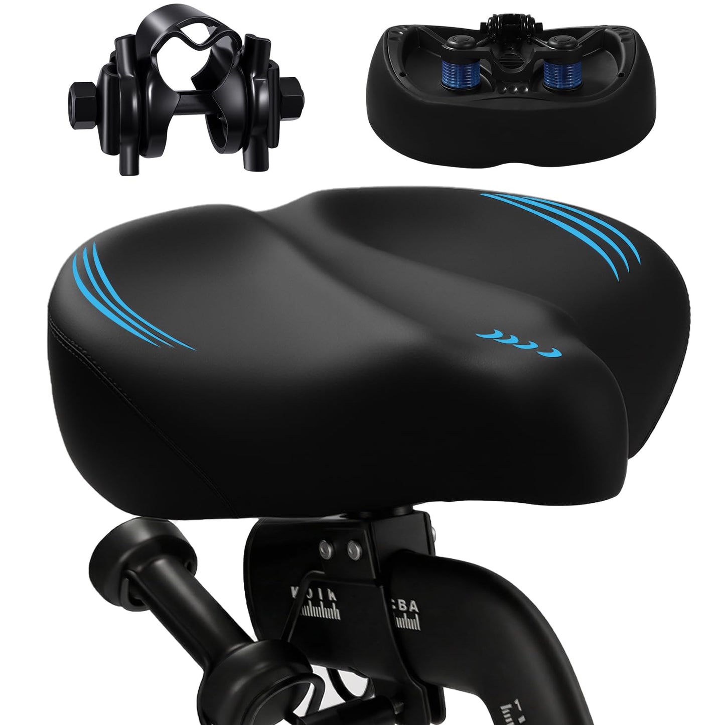 2026 New Ultra-Wide Oversized Bike Seat Cushion for Men & Women, Comfort Memory Foam Bicycle Saddle, Waterproof Universal Bike Seat for Peloton Exercise Road Mountain Cruiser Electric City Bikes