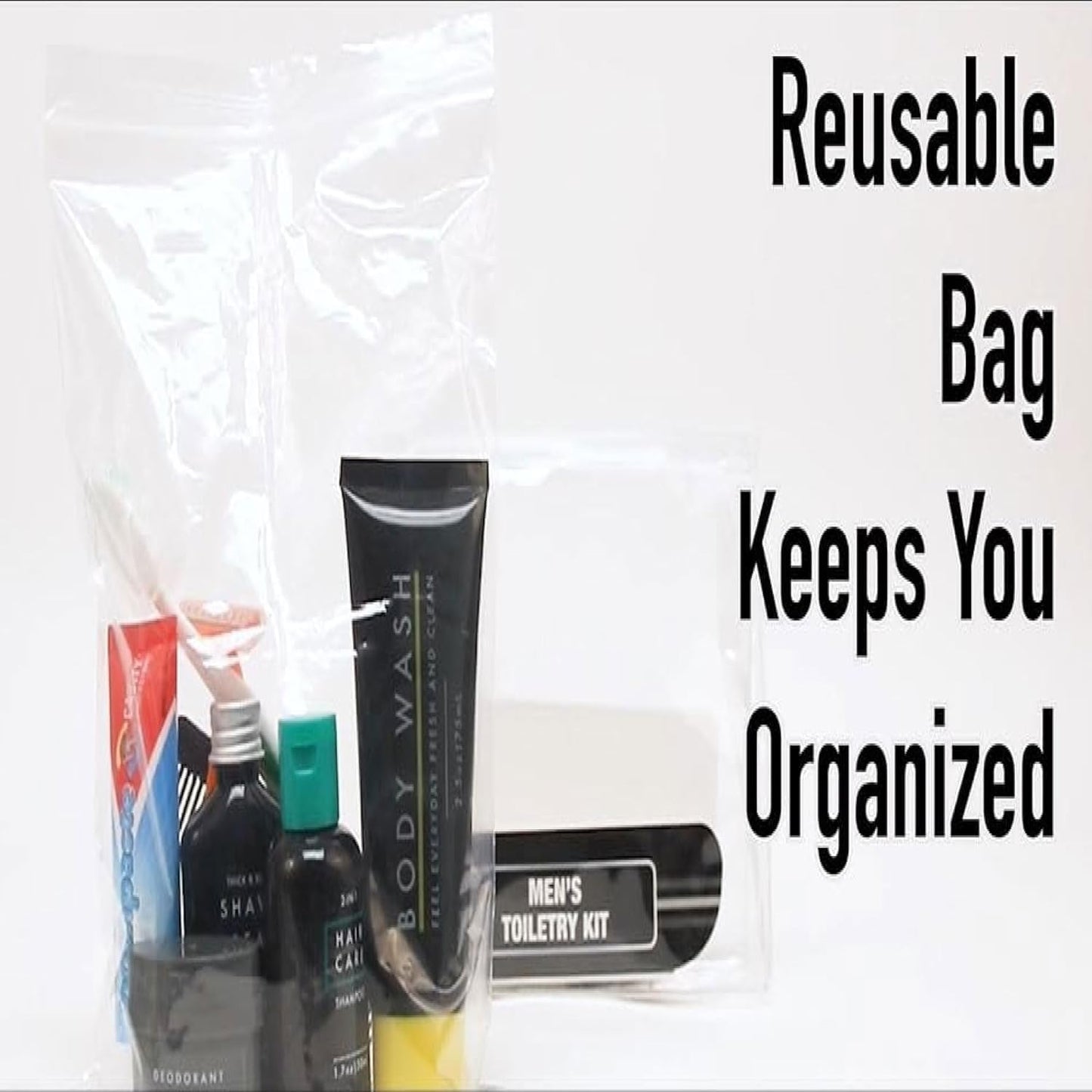 Trail maker Men’s Travel Toiletry Bag with Supplies, 13 Piece Travel Size TSA Compliant Oral Care and Grooming Essentials Kit