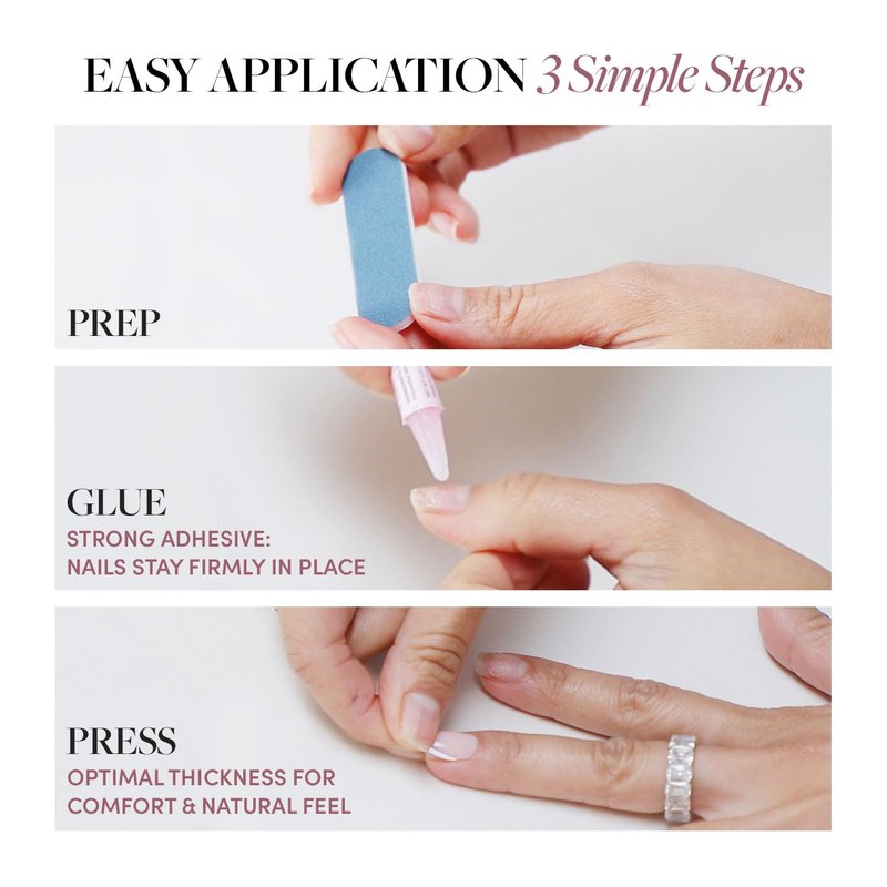 Glamnetic Press-On Nails Bundle - Angel & Boba | Opaque White Short Almond Nails | Opaque Black Short Almond Nails | Reusable Nail Kits