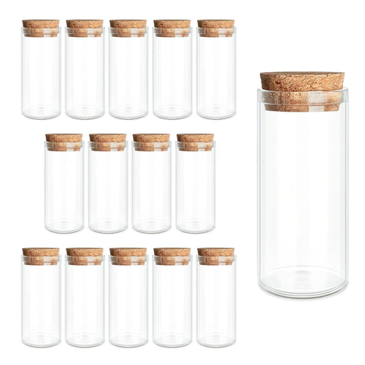 15-Pack 1.01 oz (30 ml) Glass Bottles & Test Tubes with Cork Stoppers – for Spell Jars, Spice Storage, DIY Favors, Travel Memories, Plant Propagation – Empty Recyclable Containers for Crafts, Kitchen