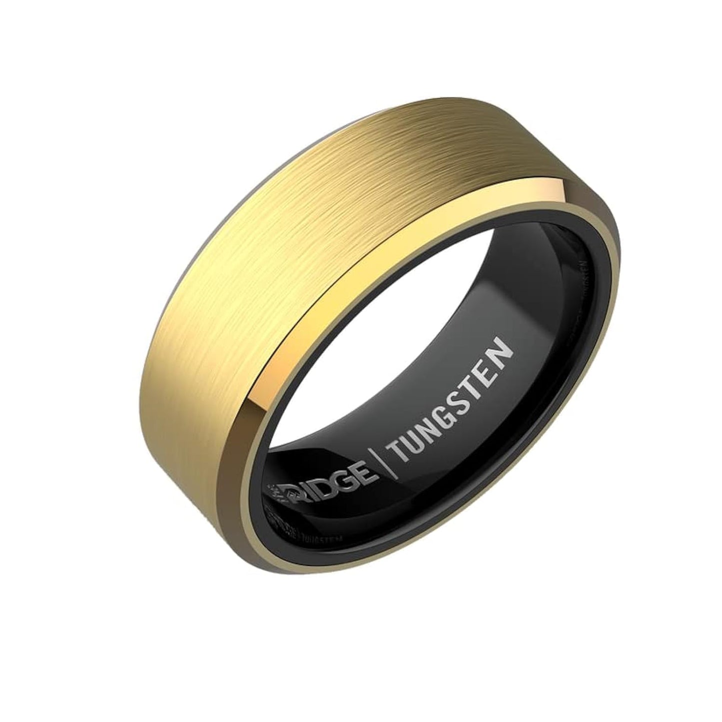 The Ridge 24K Gold Plated Beveled Ring Comfort Fit Wedding Band - 7