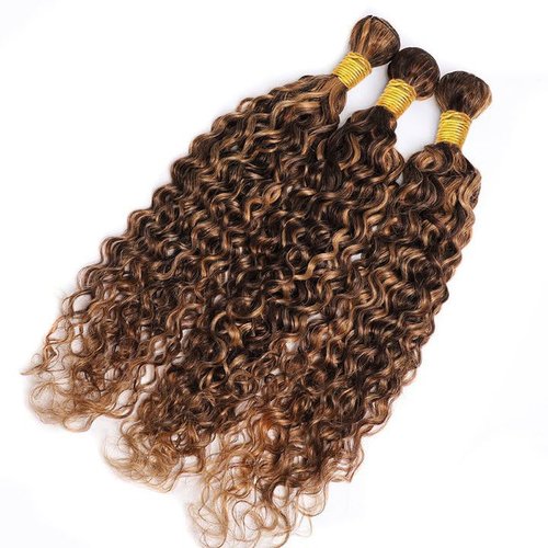 P4 30 Human Hair Bundles Highlight Water Wave Bundle 4/30 Water Wave 3 Bundles 24 26 28 Brazilian Unprocessed Virgin Hair Extensions