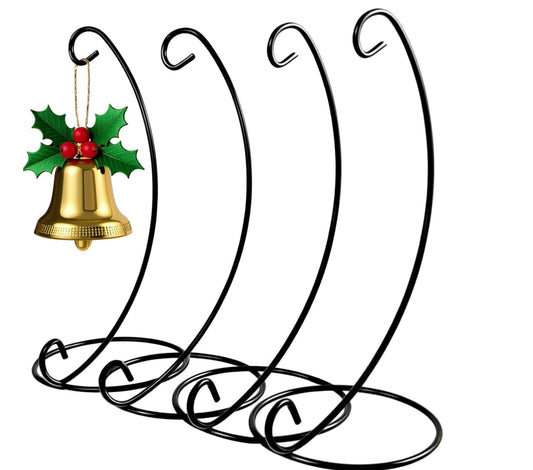 9 Inches Tall Ornament Display Stand, Tabletop Ornament Hanger, Iron Hanging Stand Rack Holder，Air Plant Holder, Terrariums Hanger, Black Iron Wire Hanging Hook for Christmas Halloween Decoration, Festivals Ornament, Wedding, Party Decor, Glass Globe Ter