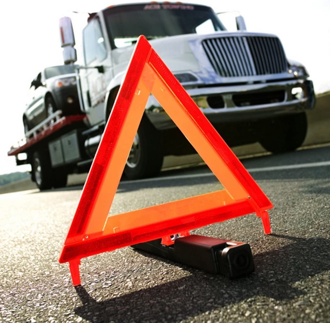 CARTMAN 3 Pack Warning Triangle,Enmergency Reflector, Emergency Triangles for Vehicles,Triangle Kit with Case (Without Sand)
