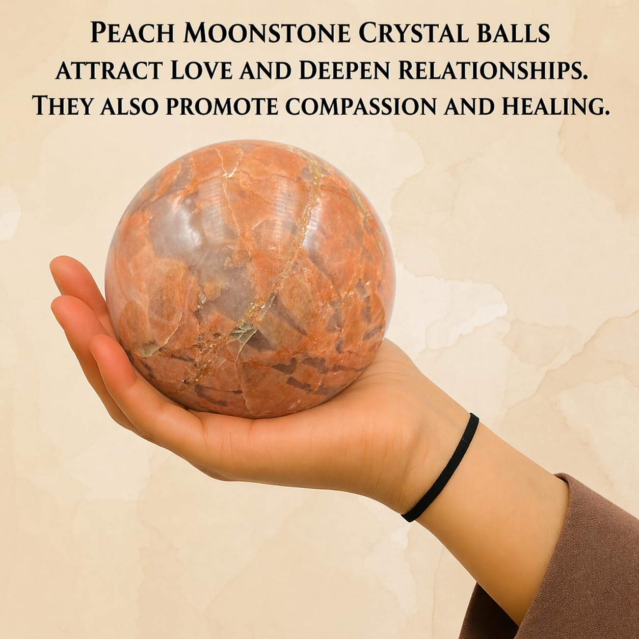 GEMSCITE Natural Moon Stone 50-55 mm Gemstone Ball Sphere with Stand Hand Carved Crystal Altar Healing Devotional Focus Spiritual Chakra Cleansing Metaphysical Gift for Men Women from India