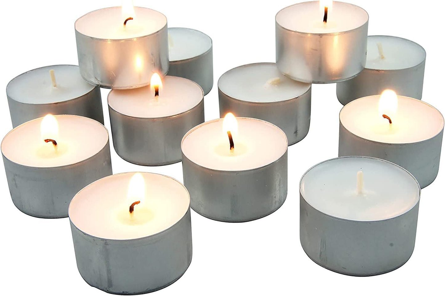 Tealight Candles 100% Pure Wax, Unscented, Long Burning Tealight, 9 Hours Burn time, White Unscented Tea Light Candles (Pack of 100)