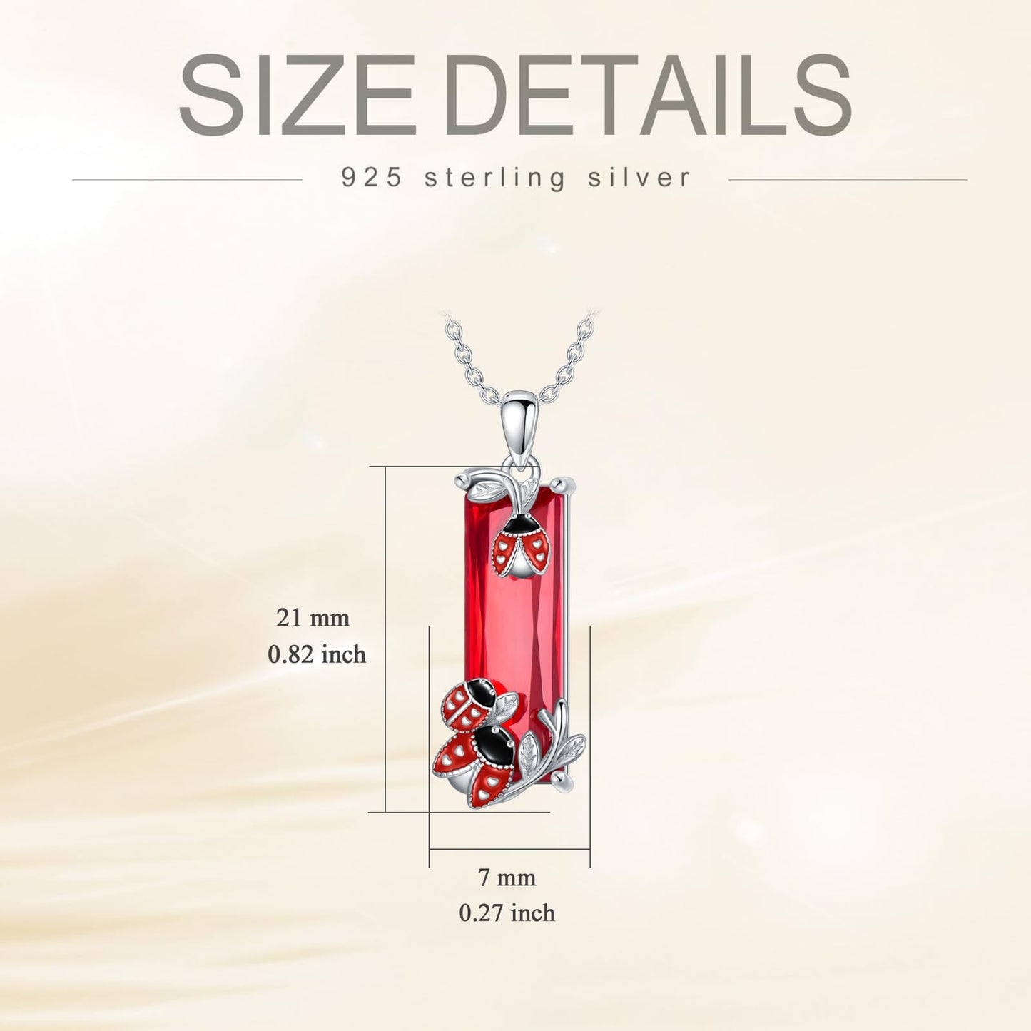 AENEAS Valentines Day Gifts for Women Her Ladybug Necklace 925 Sterling Silver Red Crystal Pendant Ladybug Jewelry Gifts for Her Wife Women