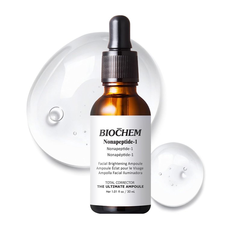 BIOCHEM Nonapeptide-1 Brightening Serum– Ampoule for Even Skin Tone & Natural Glow– Anti-Aging Peptide Treatment for Face & Neck,1.01 fl oz/30 mL