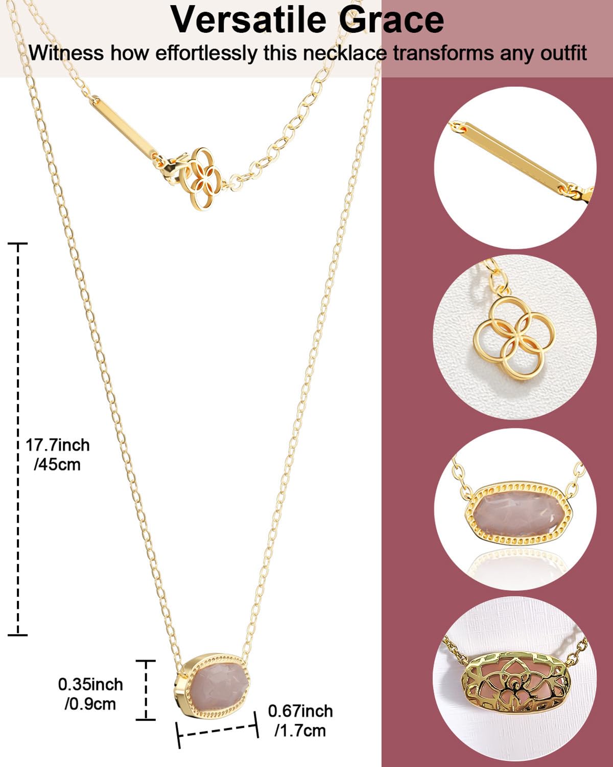 AICase 18K Gold Plated Pendant Necklace for Women,Fashion Jewelry,Anniversary Birthday Gifts for Women/MoM/Sister/Friends/Her/Wife/Grandma/Coworker Mother's Day gifts for MoM