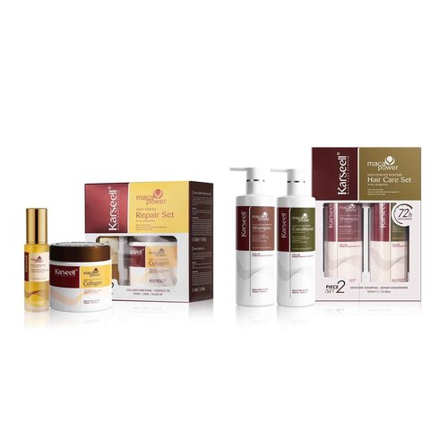 Karseell Collagen Hair Mask and Oil Shampoo and Conditioner Set for Dry Damaged Hair of All Types - 3 x 16.9floz + 1.69floz