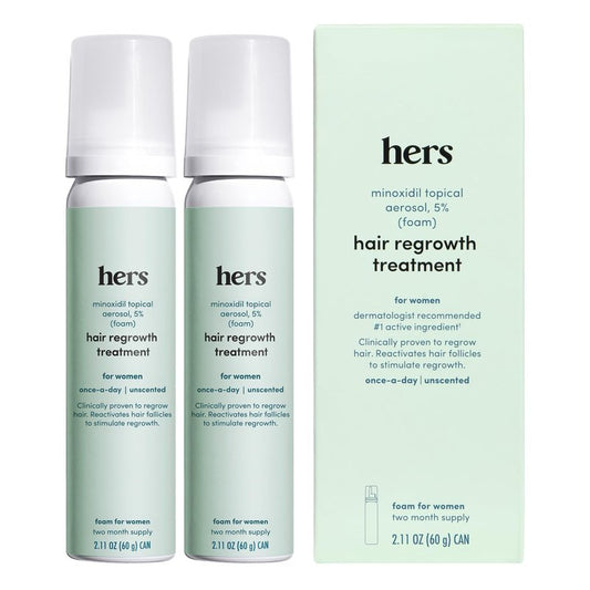 hers Minoxidil Solution - Hair Growth Treatment for Women - Clinically Proven to Reduce Hair Loss in 3-6 Months - Unscented