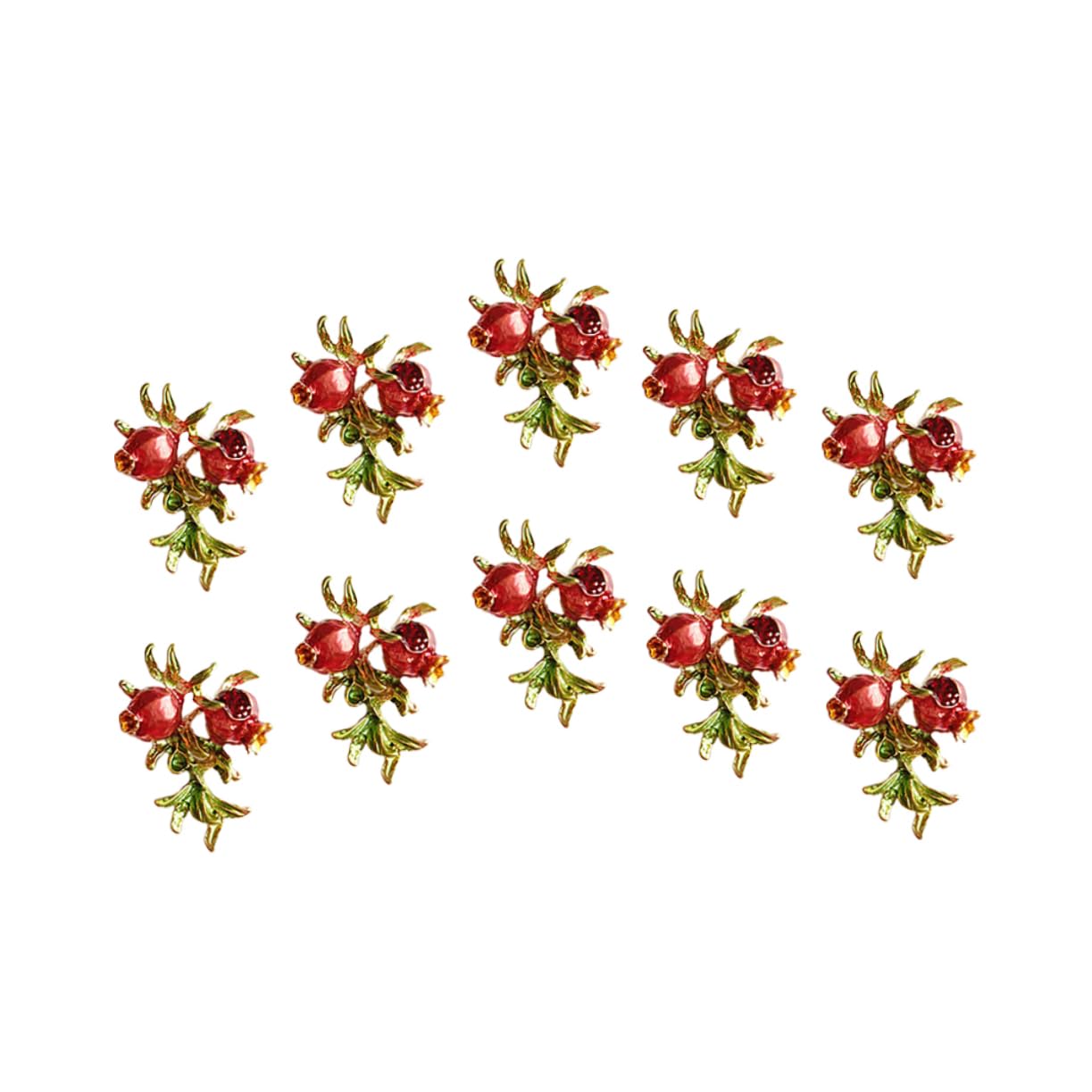 EXCEART 20 Pcs Delicate Pomegranate DIY Headwear Accessories for Hair Clips Bags Shoes Decorative Brooch Charms for Crafting Festive Ornaments