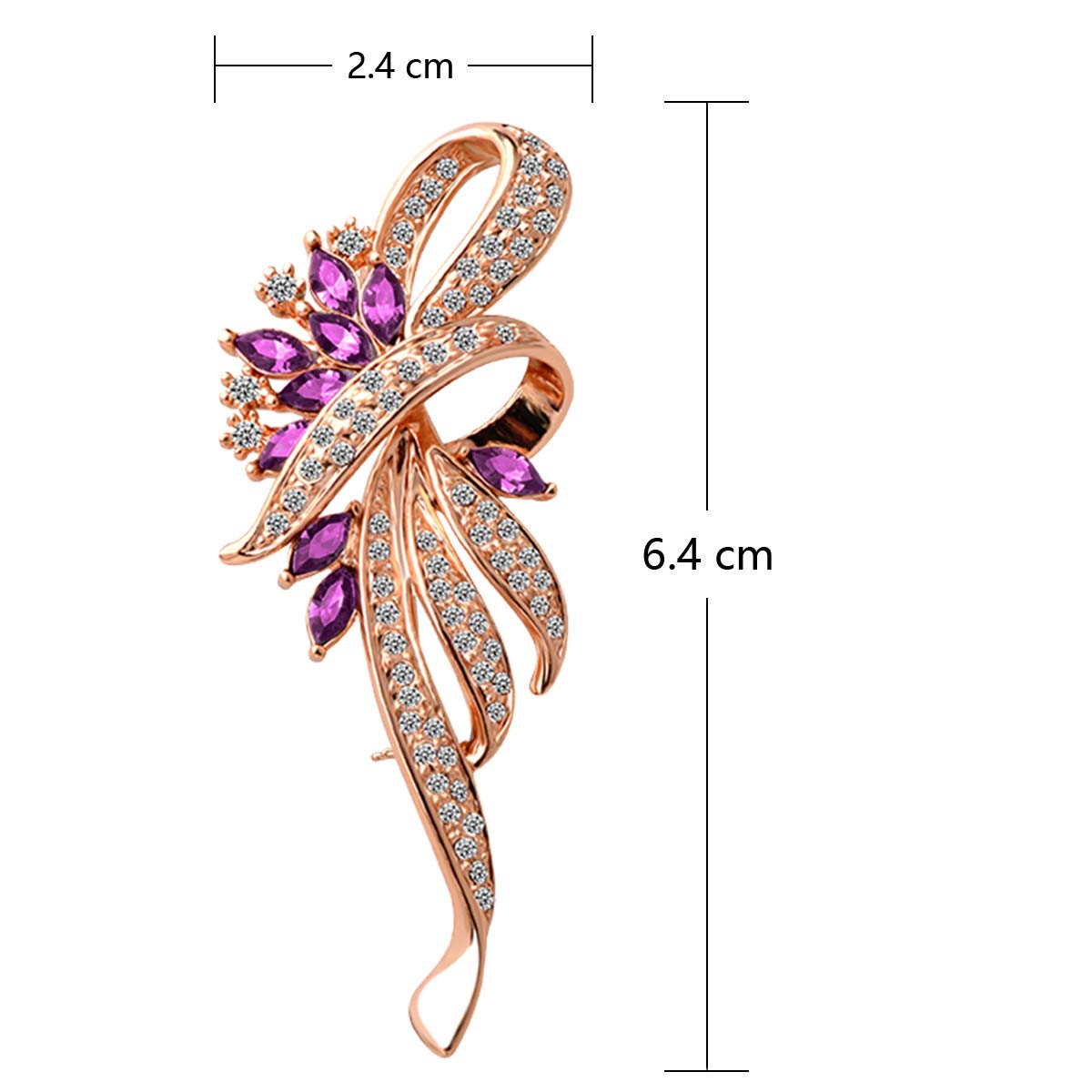 Merdia Created Crystal Brooch Fancy Vintage Style Flower Brooch Pin for Women, ladies with Blue/Purple Created Crystal | Vintage Fashion | Brooches and Pins for Women | Gold(3Pcs Purple)
