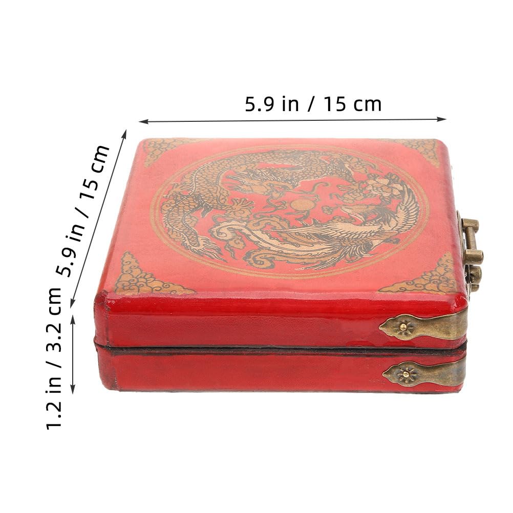 OSALADI Chinese Jewelry Box Handmade Vintage Jewelry Organizer Wooden Box Antique Trinket Case Dragon Bangle Container Bracelet Holder for Women Treasure Earring