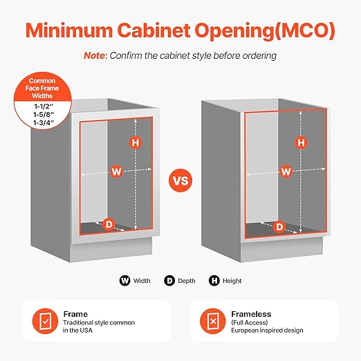 VEVOR Pull-Out Trash Can, 50 QT x2 Double Under Mount Kitchen Waste Container, Heavy Duty Garbage Recycling Bin with Door Kit and Soft Close Slide, for Kitchen Cabinet, Sink, Under Counter (Grey)