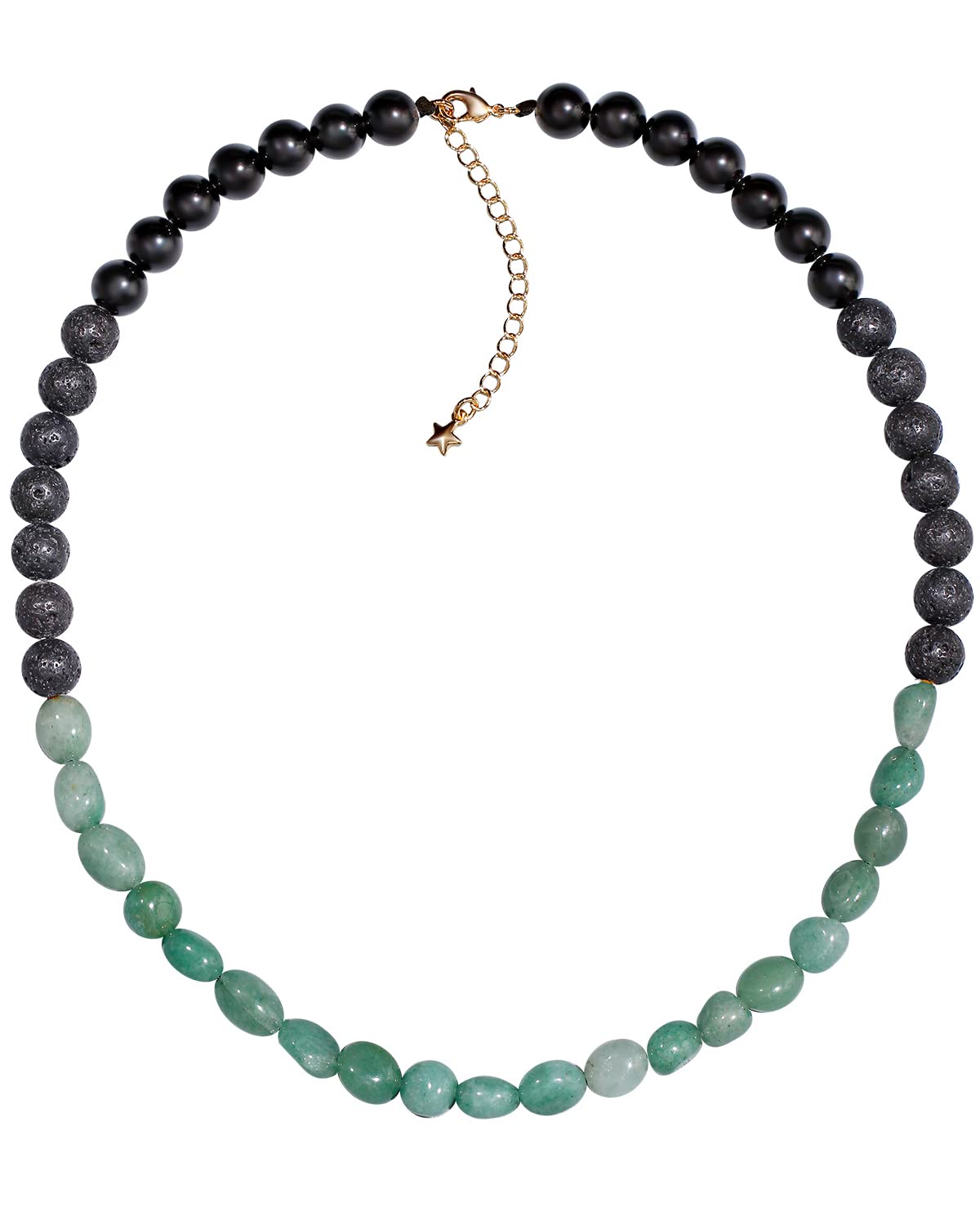 Jewever Triple Protection Obsidian/Lava Stone/Gemstones Necklace Essential Oil Diffuser Necklaces for Women Spiritual Aromatherapy Choker Relieve Anxiety Jewelry Gifts (Aventurine)