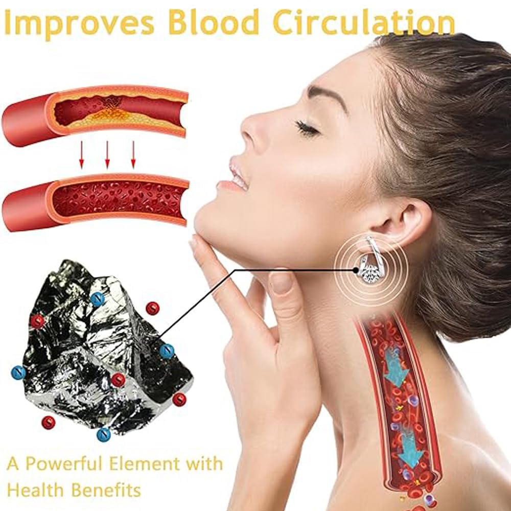 4 Pairs Lymphatic Drainage Slimming Hoop Earrings, Halolux Lymphvity Germanium Earring Acupuncture Therapy Hoop Earrings Fashion Jewelry Gift For Women Men (2gold+2silver)